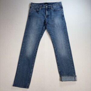 Uniqlo Kaihara Selvedge Jeans Men's 30 (fits 31x31) Blue Slim Straight Low Denim